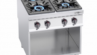 Gas stove with  4 burner (34,5 kW) with pilot ignition