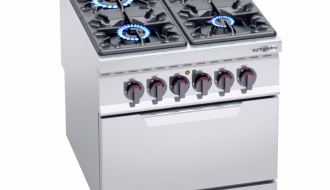 Gas stove with 4 burners (34,5 kW) + Electric oven - static (7,5 kW)