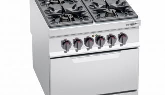 Gas stove with 4 burners (34,5 kW) + Electric oven - static (7,5 kW)