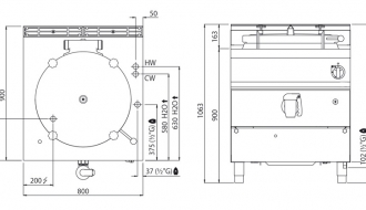 Gas pressure boiler-  100 litres (20.9 kW) - indirect heating