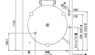 Gas pressure boiler 200 litres (34.5 kW) - indirect heating