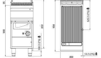 Gas water grill (12 kW)