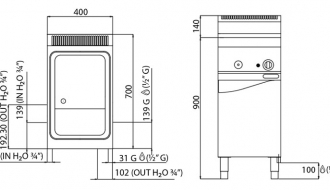 Gas pasta cooker (10 kW)