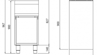 Neutral element - 0.4 m - with drawer