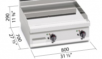 Elektro Bratplatte - Glatt - mit glänzendem Finish (9,6 kW)