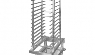 Tray holder with rack trolley for bakery oven - 16x EN 40 x 60 cm