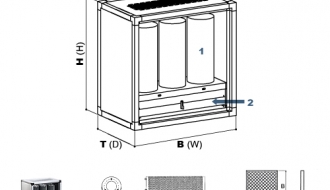 Air purification system 1400m³ - without motor (with on & activated carbon filter)