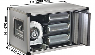 Abluftreinigungsanlage 2700 m³ - mit Vor- & Aktivkohlefilter - inkl. Schutzpaneel