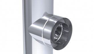 T-connection pipe 90  ° in stainless steel / Ø 250 mm