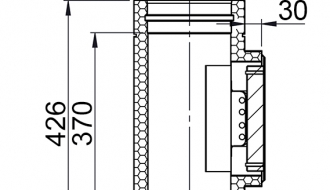 Cleaning Straight pipe + box in stainless steel / Ø 300 mm