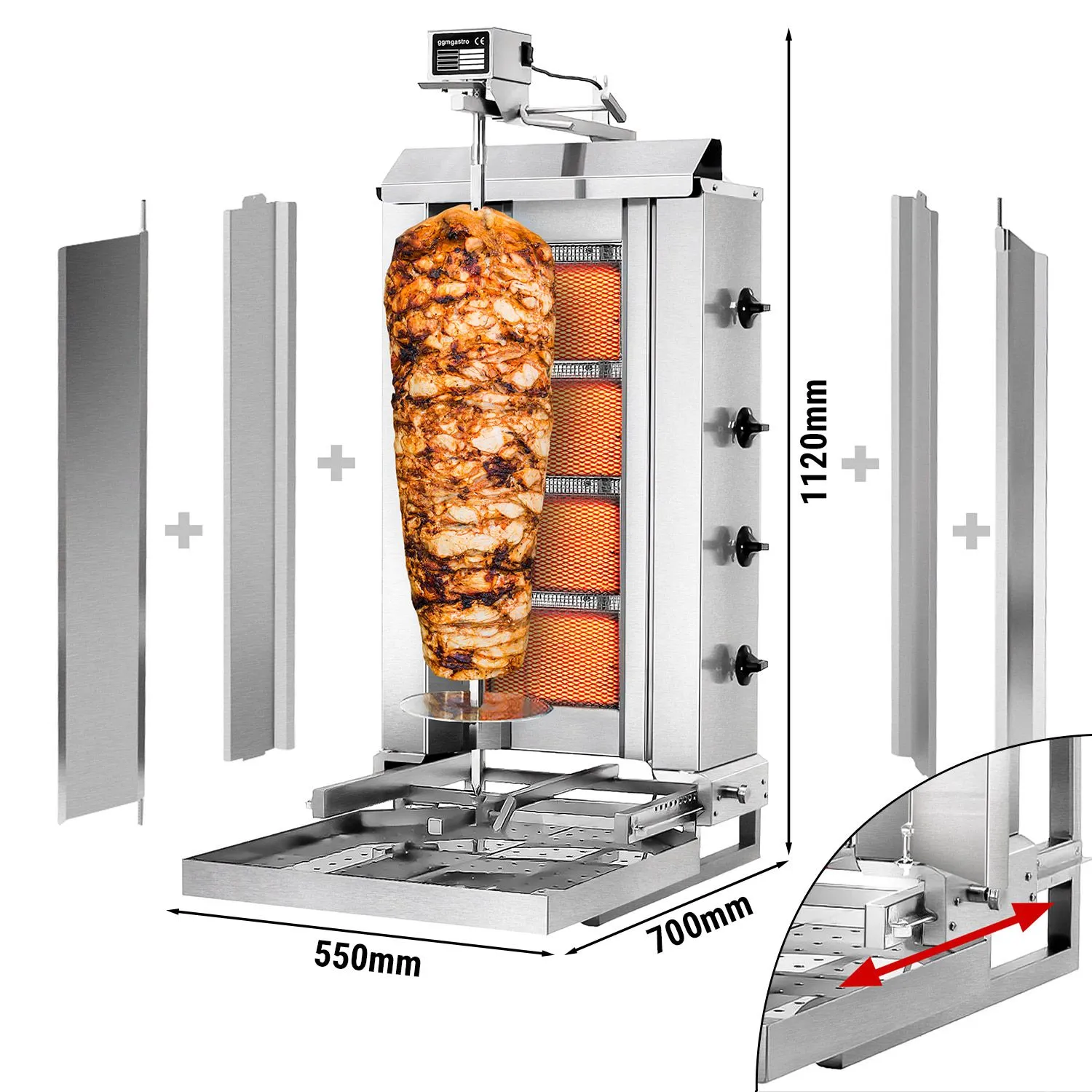 Kebab grill 60kg 4P