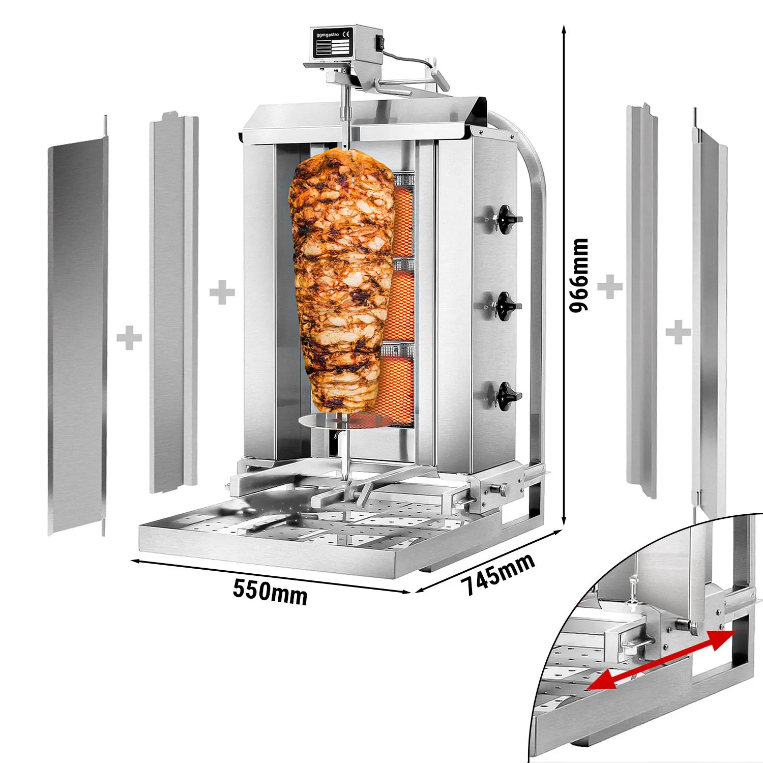 Kebab grill 40kg 3P