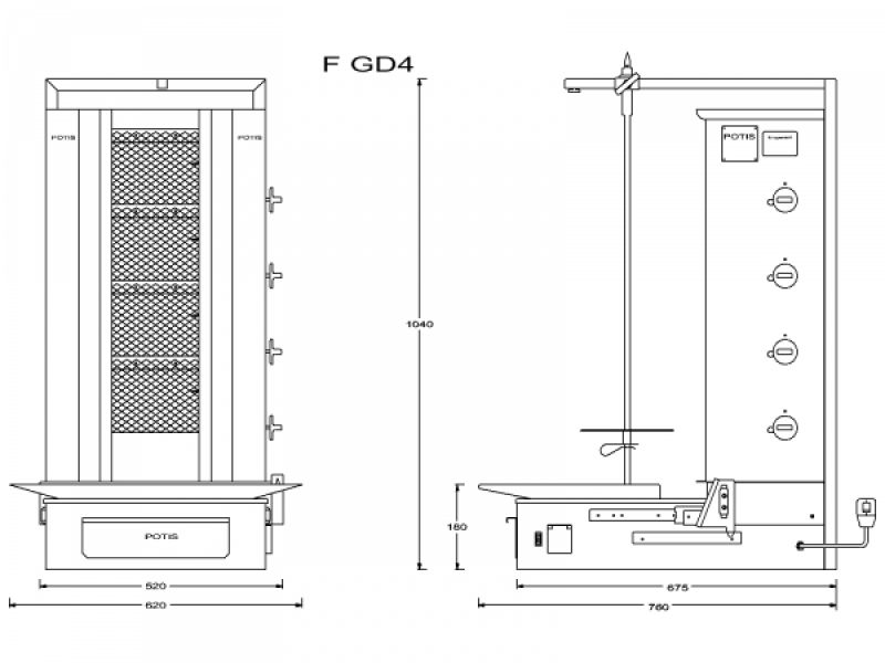 Kebab grill 70kg FGD4