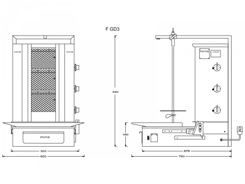 Kebab grill 40kg FGD3