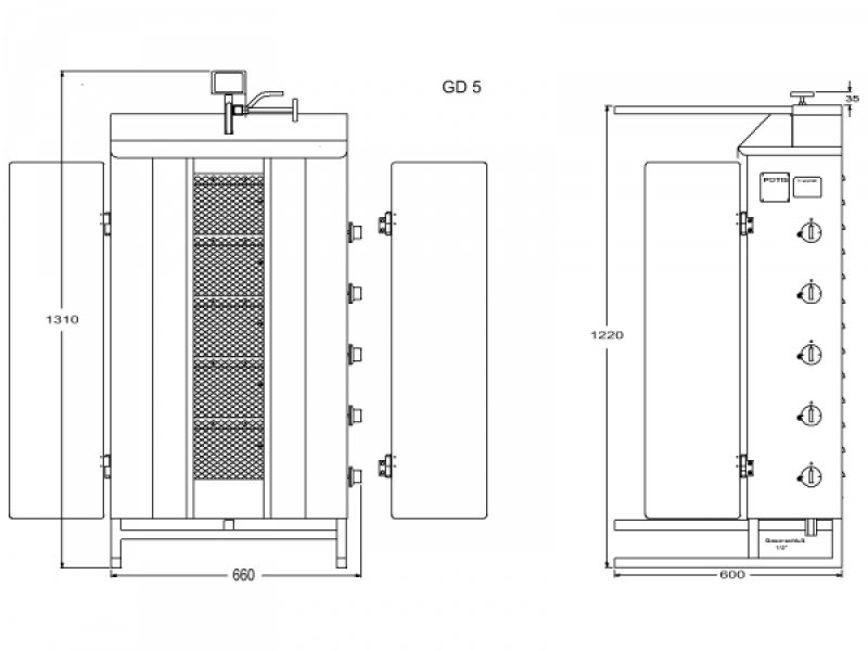 Kebab grill 120kg GD5