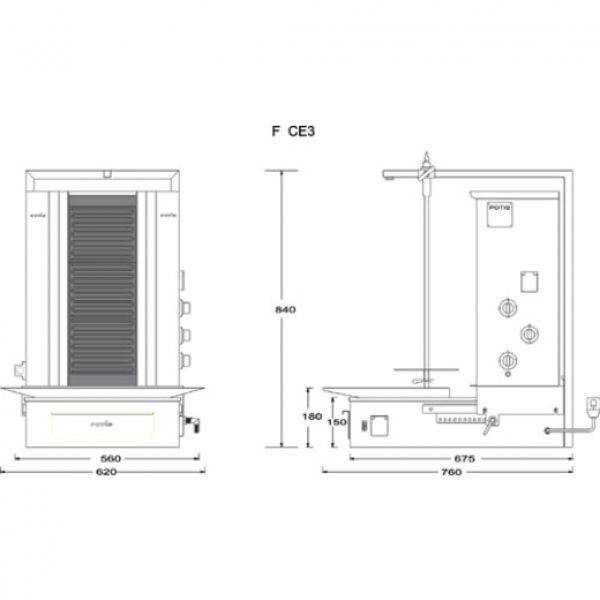 Kebab grill 30kg FCE3