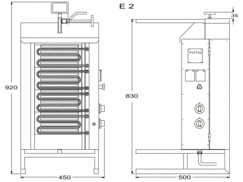 Kebab grill 30kg E2